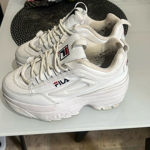 White platform Fila sneakers!!!